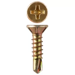 Саморезы ЗУБР "МАСТЕР" со сверлом для оконного профиля, жёлтопассивированные, 3.9x19мм, 50шт 300236-39-019