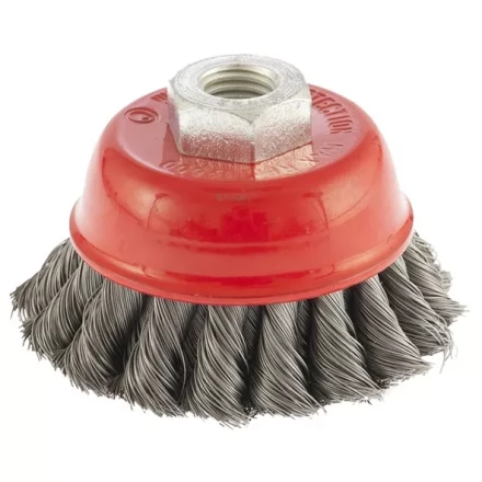 Щетка для УШМ 75 мм М14 &quot;чашка&quot; двухрядная крученая проволока 0,5 мм MTX 74681 купить в Губкинске