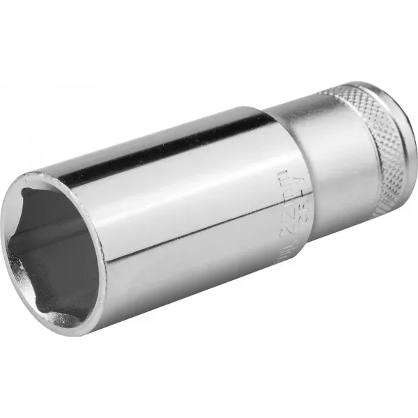 Торцовая головка KRAFTOOL "INDUSTRIE QUALITAT", удлиненная, Cr-V, FLANK, хромосатинированная, 1/2", 22 мм 27807-22_z01 купить в Губкинске