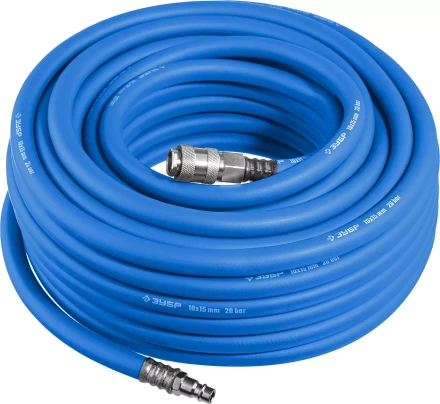 ЗУБР 15 м, 10 х 15 мм, 20 бар, воздушный шланг с фитингами рапид, Профессионал (6481-15) купить в Губкинске