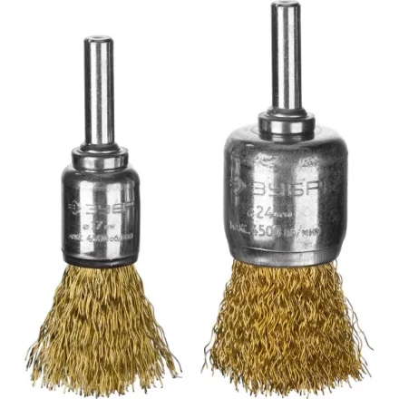 ЗУБР &quot;ПРОФЕССИОНАЛ&quot;. Набор щеток кистевых для дрели, витая стальная латунированная проволока 0,3мм, для дрели, 2шт 3532-H2_z02 купить в Губкинске