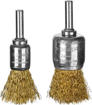 ЗУБР &quot;ПРОФЕССИОНАЛ&quot;. Набор щеток кистевых для дрели, витая стальная латунированная проволока 0,3мм, для дрели, 2шт 3532-H2_z02 купить в Губкинске