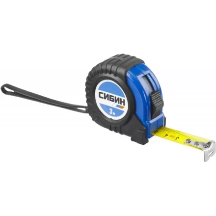 Рулетка СИБИН, обрезиненный пластиковый корпус, 3м/16мм 34019-03-16 купить в Губкинске