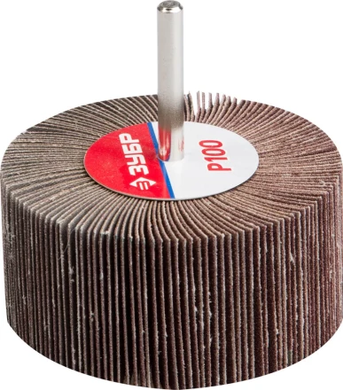 Круг шлифовальный ЗУБР &quot;МАСТЕР&quot; веерный лепестковый, на шпильке, тип КЛО, зерно-электрокорунд нормальный, P100, 40х80мм 36604-100 купить в Губкинске