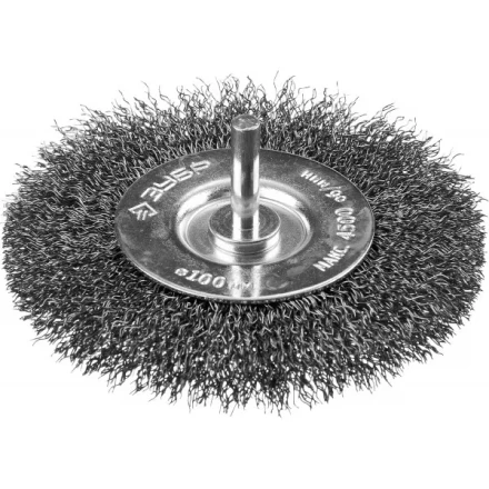 ЗУБР &quot;ПРОФЕССИОНАЛ&quot;. Щетка дисковая для дрели, витая стальная проволока 0,3мм, 100мм 35198-100_z02 купить в Губкинске