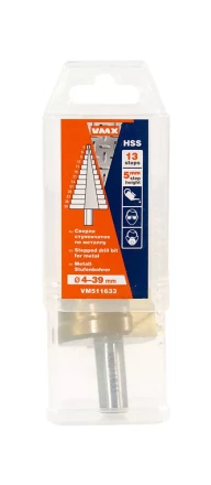 Сверло для металла ступенчатое 4-39 13 ступ ход 5 VMX 511633 купить в Губкинске