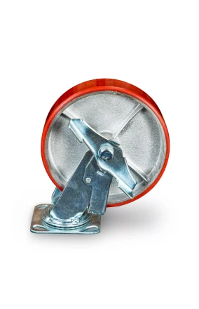 Колесо большегрузное поворотное SCpb 80 200 мм полиуретановое с тормозом (N) 1024153 купить в Губкинске