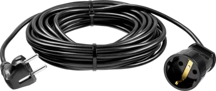 Удлинитель-шнур &quot;ПВС 307-Ш&quot;, 20 м, 2500 Вт, 1 гнездо, ПВС 3х0,75 мм2, ЗУБР 55022-20 купить в Губкинске