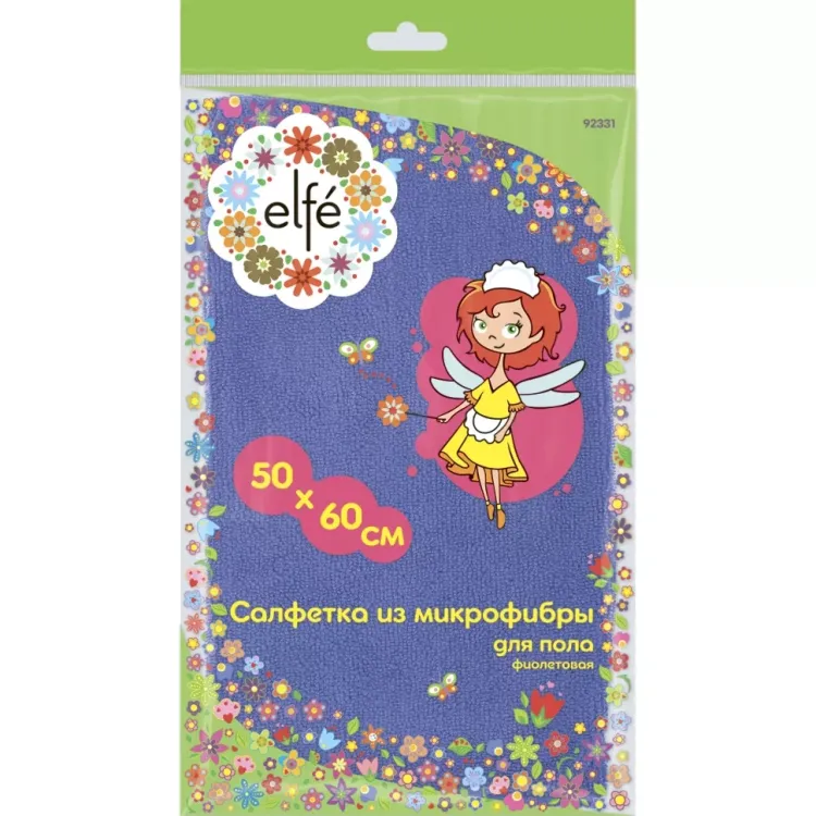 Салфетка из микрофибры для пола фиолетовая 500х600 мм Elfe 92331 купить в Губкинске