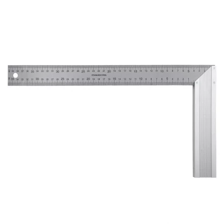 Угольник стальной 400 мм, нержавеющая сталь, градуировка, алюминиевое основание Denzel 32398 купить в Губкинске