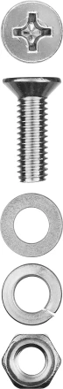 Винт (DIN965) в комплекте с гайкой (DIN934), шайбой (DIN125), шайбой пруж. (DIN127), M6 x 20 мм, 12 шт, ЗУБР 303456-06-020 купить в Губкинске