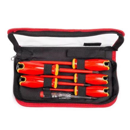 Набор диэлектрических отверток КВТ VDE НИО-2206-S сталь S2, профиль SL, PH, 6 шт. (88925) купить в Губкинске