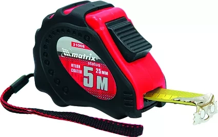 Рулетка Status autostop magnet+ 7,5 м х 25 мм обрезиненная нейлоновое покрытие  MATRIX 31009 купить в Губкинске