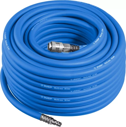 ЗУБР 20 м, 10 х 15 мм, 20 бар, воздушный шланг с фитингами рапид, Профессионал (6481-20) купить в Губкинске