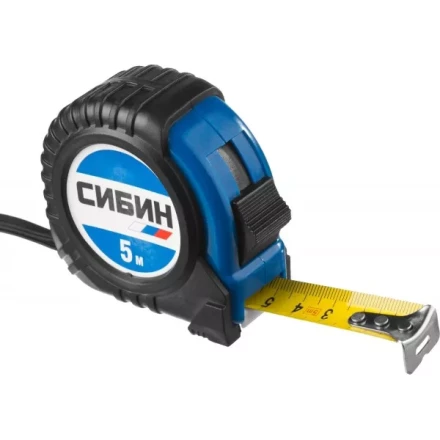 Рулетка СИБИН, обрезиненный пластиковый корпус, 5м/19мм 34019-05-19 купить в Губкинске