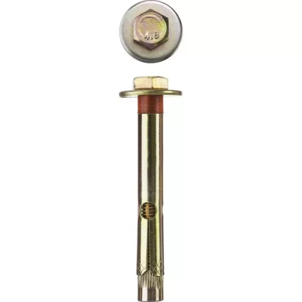 Болт анкерный ЗУБР с пластиковым кольцом, желтопассивированный, 16х110мм, ТФ2, 8шт 4-302312-16-110 купить в Губкинске