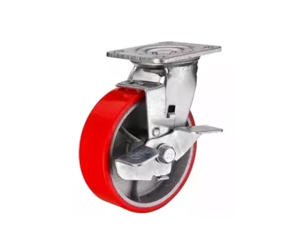 Колесо большегрузное поворотное SCpb 93 75 мм полиуретановое с тормозом (F) 1027219 купить в Губкинске