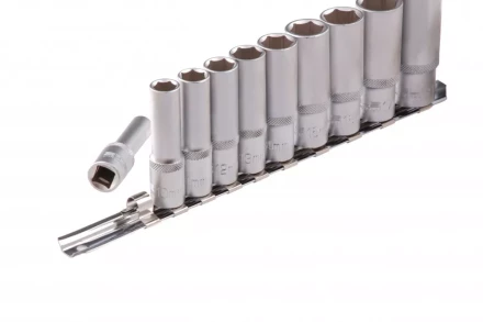 Набор удлиненных торцевых головок 3/8 шестигранные CrV 10 шт 8-19 мм Stels 13604 купить в Губкинске