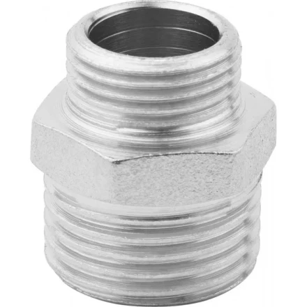 Бочонок ЗУБР &quot;ЭКСПЕРТ&quot; переходной, никелированная латунь, 1/2&quot;-3/8&quot; 51243-1/2-3/8 купить в Губкинске