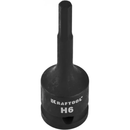 Торцовая головка KRAFTOOL &quot;INDUSTRIE QUALITAT&quot; ударная (1/2&quot;), HEX, Cr-Mo, фосфатированная, H6 27950-06_z01 купить в Губкинске