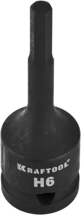 Торцовая головка KRAFTOOL &quot;INDUSTRIE QUALITAT&quot; ударная (1/2&quot;), HEX, Cr-Mo, фосфатированная, H6 27950-06_z01 купить в Губкинске