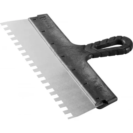 Шпатель ЗУБР &quot;МАСТЕР&quot; ФАСАДНЫЙ, нержавеющее полотно, 350мм, зуб 10х10мм 10078-35-10 купить в Губкинске