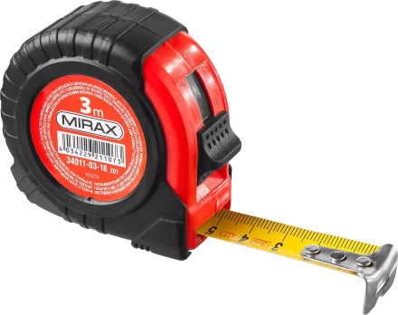 Рулетка MIRAX, обрезиненный пластиковый корпус, 3м/18мм 34011-03-18_z01 купить в Губкинске