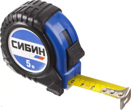 Рулетка СИБИН, обрезиненный пластиковый корпус, 5м/25мм 34019-05-25 купить в Губкинске