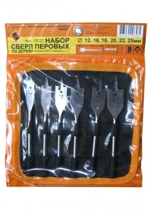 Набор сверл перовых  6 шт.12-25х152мм в сум1/1/40 19121 купить в Губкинске