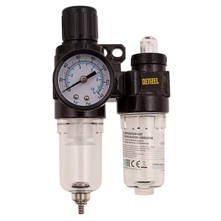 Блок подготовки воздуха регулятор-фильтр-лубрикатор FLR1500, 10 бар, 1500 л/мин, 1/4&quot; Denzel 57469 купить в Губкинске