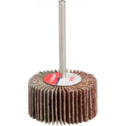 Круг шлифовальный ЗУБР &quot;МАСТЕР&quot; веерный лепестковый, на шпильке, тип КЛО, зерно-электрокорунд нормальный, P80, 15х30мм 36600-080 купить в Губкинске