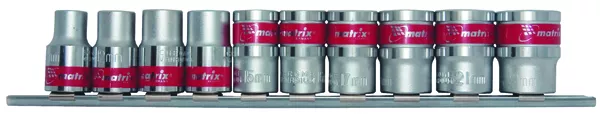 Набор торцевых головок 3/8", 6-ти гр., CrV, 10шт.,  8-19мм Matrix 13558 купить в Губкинске