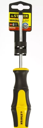 Отвертка STAYER &quot;MASTER&quot; &quot;HERCULES&quot;, Сr-V, противоскользящая рукоятка, SL6,0x100мм 25051-06-10_z02 купить в Губкинске
