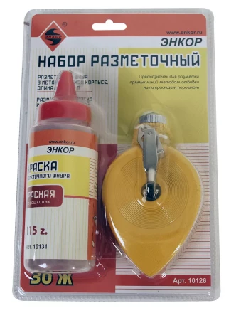 Набор разметочный металлический корпус 30 м краска красная Энкор 10126 купить в Губкинске
