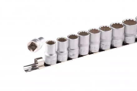 Набор торцевых головок 1/2 двенадцатигранные CrV 10 шт 10-24 мм Stels 13638 купить в Губкинске