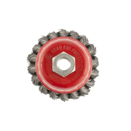 Щетка для УШМ 75 мм М14 &quot;чашка&quot; двухрядная крученая проволока 0,8 мм MTX 74686 купить в Губкинске