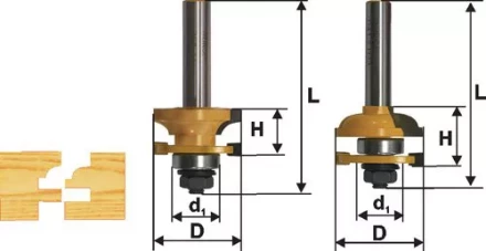 Набор фрез комбинированных рамочных хвостовик 12 мм 2 штуки 46536 купить в Губкинске