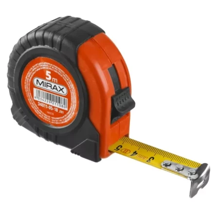Рулетка MIRAX, обрезиненный пластиковый корпус, 5м/18мм 34011-05-18_z01 купить в Губкинске