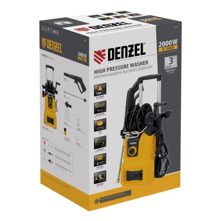 Моечная машина высокого давления R-180iD, 2000 Вт, 180 бар, 420 л/ч, асинх. двиг., бараб.// Denzel купить в Губкинске