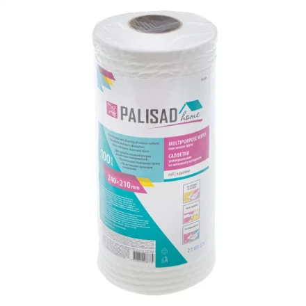 Салфетки универсальные из нетканого материала в рулоне Home Palisad 923385, 240 x 210 мм, 100 шт купить в Губкинске
