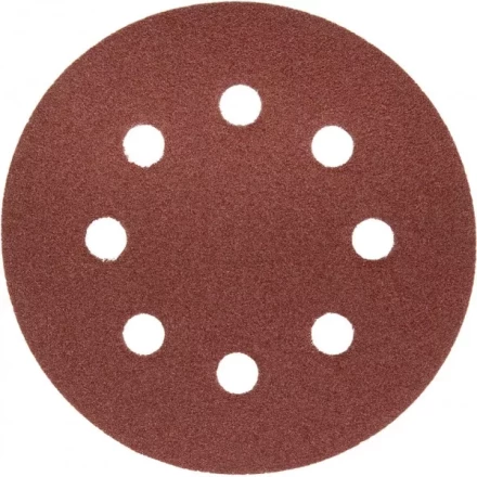 Круг шлифовальный ЗУБР &quot;МАСТЕР&quot; универсальный, из абразивной бумаги на велкро основе, 8 отверстий, Р80, 125мм, 5шт 35562-125-080 купить в Губкинске
