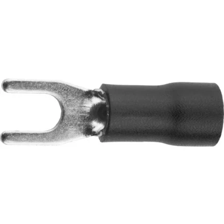 Наконечник СВЕТОЗАР для кабеля, изолированный, с вилкой, черный, вн. d 4,3мм, под болт 6мм, провод 2,5-4мм2, 37А, 10шт 49420-40 купить в Губкинске