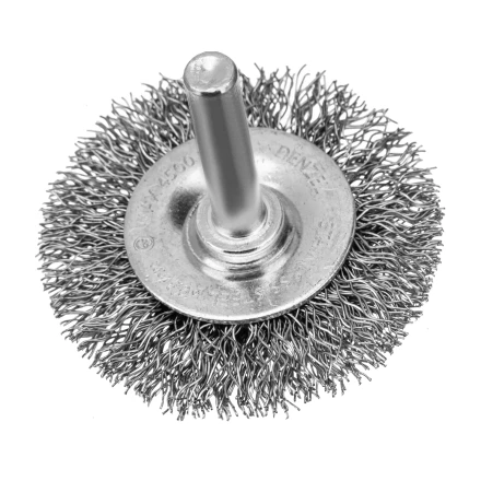 Набор щеток для дрели, 1 Плоская 50мм, 2 Чашки 25-50мм, шпилька, нерж. вит. проволока Denzel 74491 купить в Губкинске