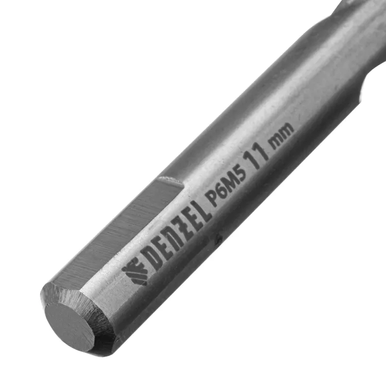 Сверло спиральное по металлу Denzel, 11 x 142мм, Р6М5, Golden Tip, многогранная заточка, 718286 купить в Губкинске