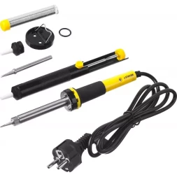 Набор для паяльных работ STAYER "PROFI" PROTerm, 55313-60-H6, паяльник 55300 + подставка + припой + жало сменное + шприц + насадка на жало, 60 Вт 55313-60-H6