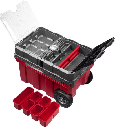Ящики для инструмента на колесах МЕГА-БОКС серия ПРОФЕССИОНАЛ цвет черный купить в Губкинске