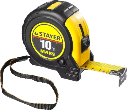Рулетка STAYER &quot;PROFI&quot; &quot;MARS&quot;, обрезиненный корпус, утолщенное полотно, 10мх25мм 34131-10_z01 купить в Губкинске