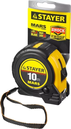 Рулетка STAYER &quot;PROFI&quot; &quot;MARS&quot;, обрезиненный корпус, утолщенное полотно, 10мх25мм 34131-10_z01 купить в Губкинске