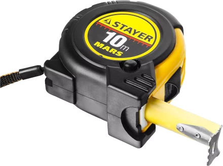 Рулетка STAYER &quot;PROFI&quot; &quot;MARS&quot;, обрезиненный корпус, утолщенное полотно, 10мх25мм 34131-10_z01 купить в Губкинске