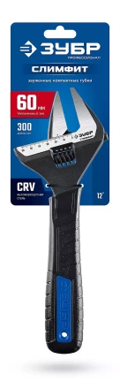 ЗУБР СлимФит, 300 / 60 мм, разводной ключ, ПРОФЕССИОНАЛ (27245-30) купить в Губкинске